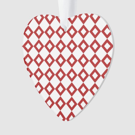White en Red Diamond Pattern Ornament (voorkant)