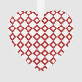 White en Red Diamond Pattern Ornament (voorkant)