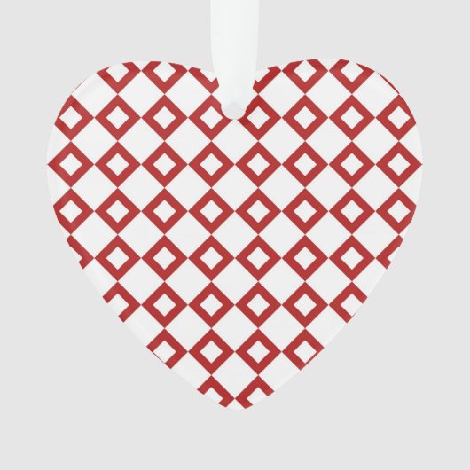 White en Red Diamond Pattern Ornament (voorkant)
