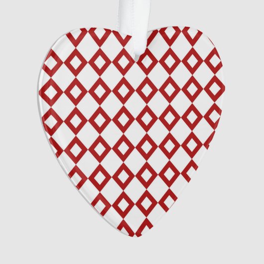 White en Red Diamond Pattern Ornament (voorkant)