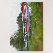 White en red float plane, Lake Hood, Alaska Legpuzzel (Verticaal)