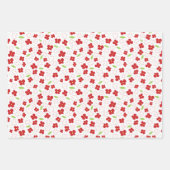 White en Red Flower Pattern Inpakpapier Vel (Voorkant 3)