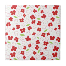 White en Red Flower Pattern