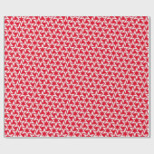 White en Red Geometric Star Pattern Cadeaupapier (Vlak)