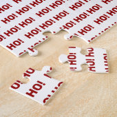 White en Red HO Ho HO Holiday Kerstmis Legpuzzel (Zijkant)