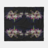 White en Red Lily Flowers Abstract Fleece Deken (Voorkant (Horizontaal))
