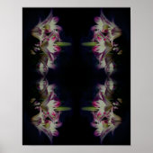White en Red Lily Flowers Abstract Poster (Voorkant)