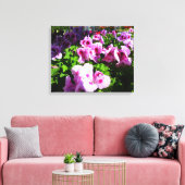 White en Red Lily Flowers Canvas Afdruk (Insitu (Woonkamer))