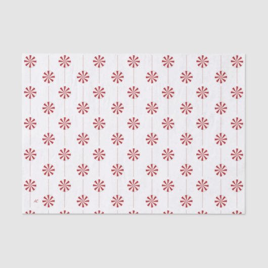 White en Red Lollipops Holiday Tissue Paper Tissuepapier (Voorkant)