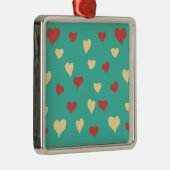 White en Red Love Hearts Ceramic Ornament (Rechts)
