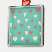 White en Red Love Hearts Ceramic Ornament (Links)