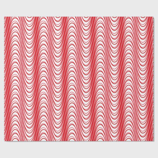 White en Red Moiré Stripes Trippy Abstract Modern Cadeaupapier (Vlak)