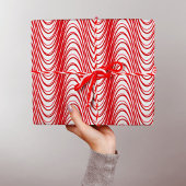 White en Red Moiré Stripes Trippy Abstract Modern Cadeaupapier