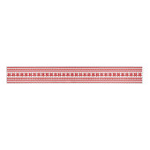White en Red Noords kerstkeuken Patroon Grosgrain Lint (Voorkant)