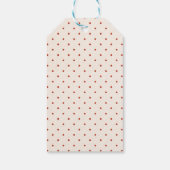 White en Red Pattern Dot Merry Kerstmis Cadeaulabel (Achterkant)
