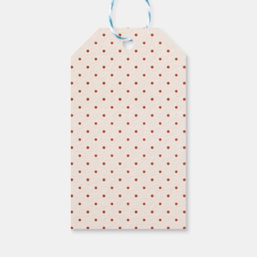 White en Red Pattern Dot Merry Kerstmis Cadeaulabel (Achterkant)