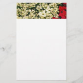 White en Red Poinsettias I Holiday Floral Briefpapier (Voorkant)