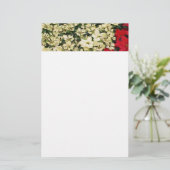 White en Red Poinsettias I Holiday Floral Briefpapier (Staand voorkant)