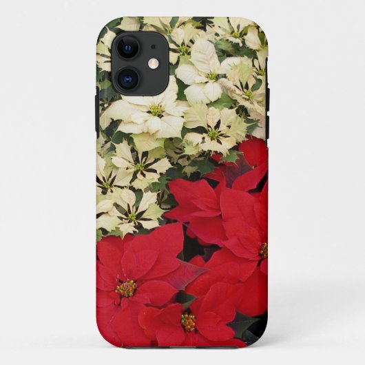 White en Red Poinsettias I Holiday Floral Case-Mate iPhone Case (Achterkant)