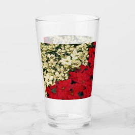 White en Red Poinsettias I Holiday Floral Glas