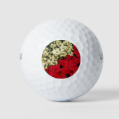 White en Red Poinsettias I Holiday Floral Golfballen (Voorkant)