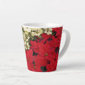 White en Red Poinsettias I Holiday Floral Latte Mok (Rechterhoek)