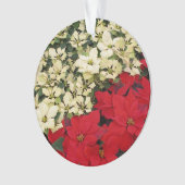 White en Red Poinsettias I Holiday Floral Ornament (voorkant)