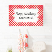 White en Red Polka Dot Birthday Spandoek (Insitu)