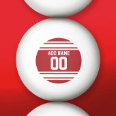 White en Red Sports Jersey Custom Name Number Pingpongbal
