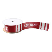 White en Red Sports Jersey Custom Name Number Satijnen Lint (Spoel)