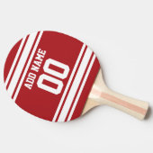White en Red Sports Jersey Custom Name Number Tafeltennisbatje (Zijkant)