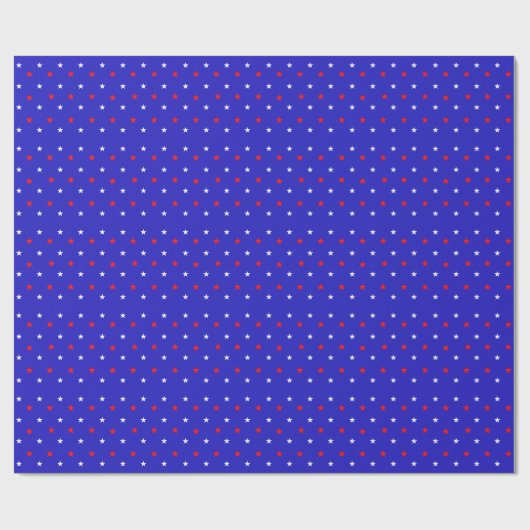 White en Red Stars - Starry Sky Pattern Cadeaupapier (Vlak)