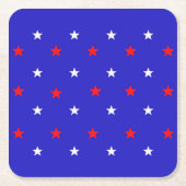 White en Red Stars - Starry Sky Pattern Kartonnen Onderzetters (Voorkant)