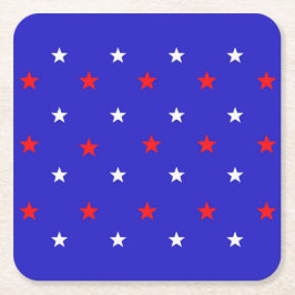 White en Red Stars - Starry Sky Pattern Kartonnen Onderzetters