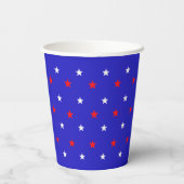 White en Red Stars - Starry Sky Pattern Papieren Bekers (Achterkant)