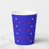 White en Red Stars - Starry Sky Pattern Papieren Bekers (Links)