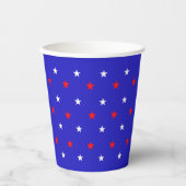 White en Red Stars - Starry Sky Pattern Papieren Bekers (Voorkant)