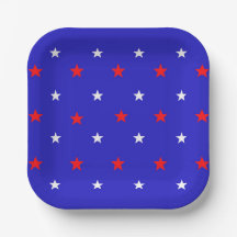 White en Red Stars - Starry Sky Pattern