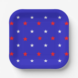White en Red Stars - Starry Sky Pattern Papieren Bordje