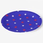 White en Red Stars - Starry Sky Pattern Papieren Bordje (Gekanteld)