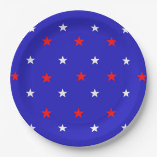White en Red Stars - Starry Sky Pattern Papieren Bordje