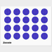 White en Red Stars - Starry Sky Pattern Ronde Sticker (Vel)