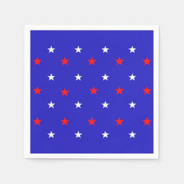 White en Red Stars - Starry Sky Pattern Servet