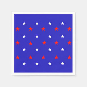 White en Red Stars - Starry Sky Pattern Servet