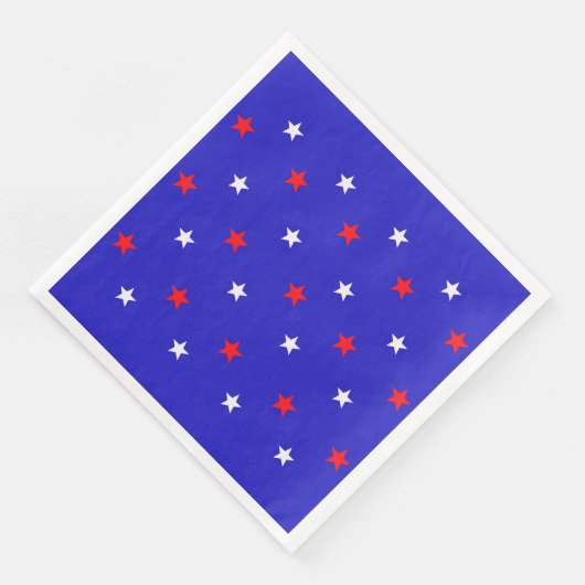 White en Red Stars - Starry Sky Pattern Servet (Hoek)