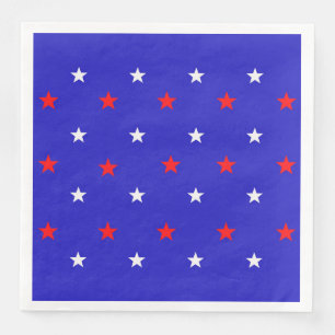 White en Red Stars - Starry Sky Pattern Servet