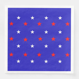 White en Red Stars - Starry Sky Pattern Servet