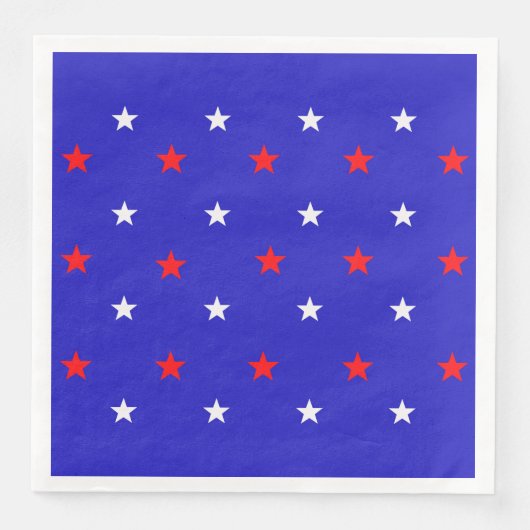 White en Red Stars - Starry Sky Pattern Servet (Voorkant)