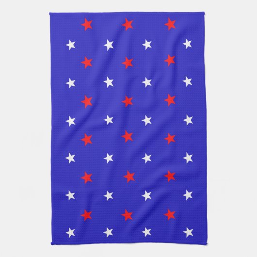 White en Red Stars - Starry Sky Pattern Theedoek (Verticaal)
