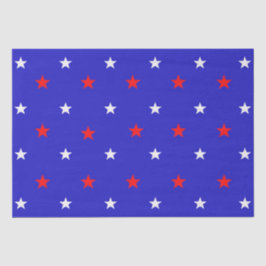 White en Red Stars - Starry Sky Pattern Tissuepapier